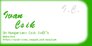 ivan csik business card